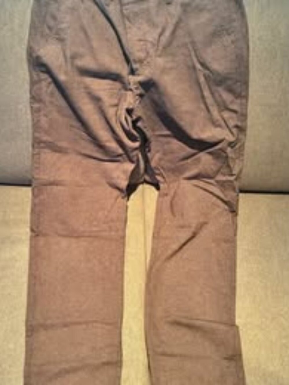 RW Slim-Fit flat front textured brown trousers Size 33x32